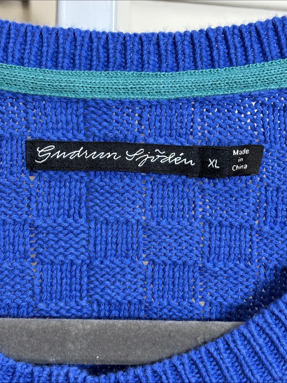 Gudrun Sjoden Royal Blue Textured Button-Front Cardigan XL - Picture 3 of 11
